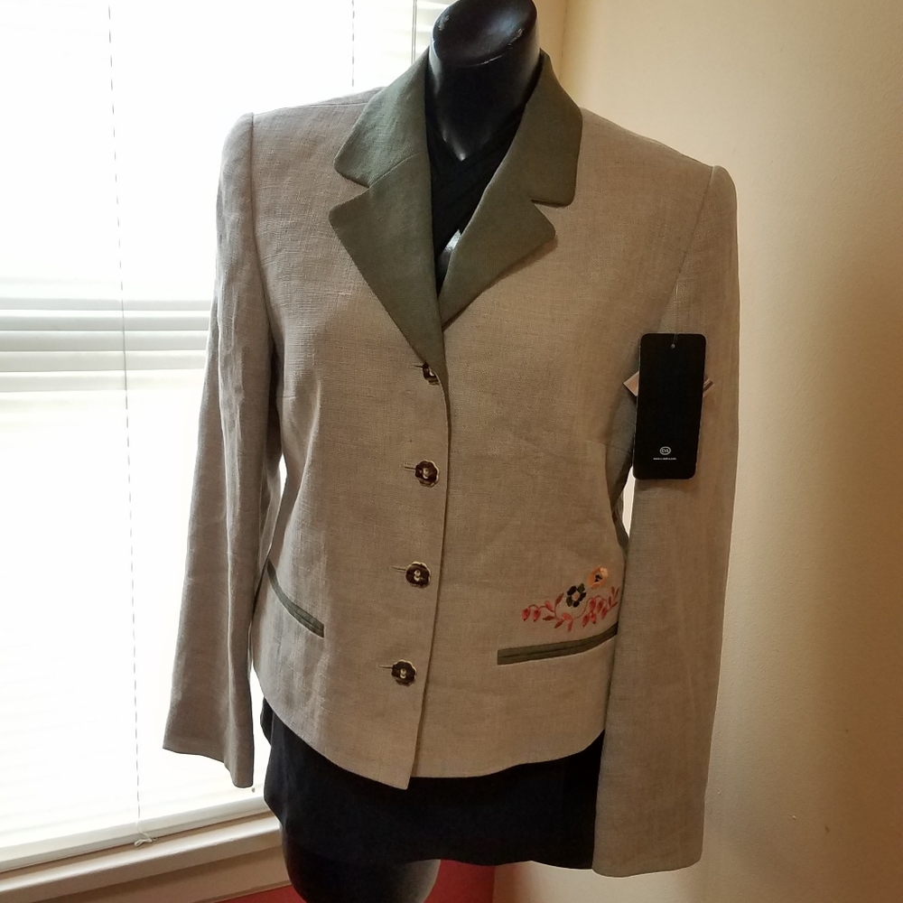 Landhaus Color Block  Linen Jacket